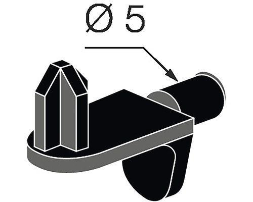 Držák police o průměru 5 milimetrů