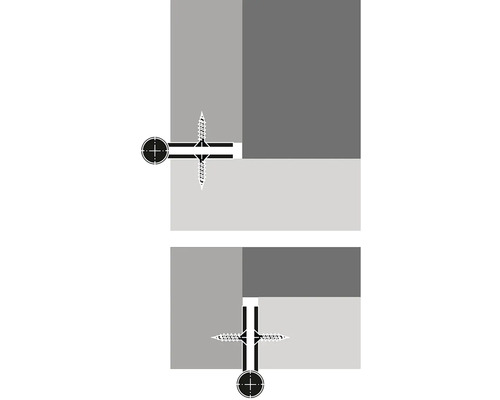 Znázornění šroubového spoje mezi dvěma dřevěnými trámy
