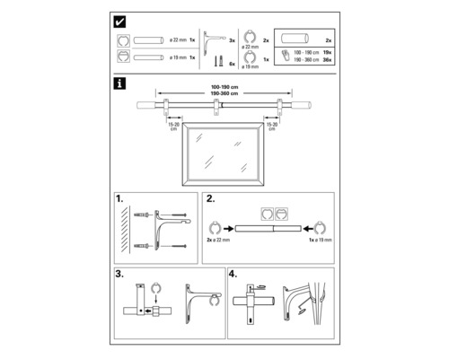 Montážní návod pro záclonovou tyč