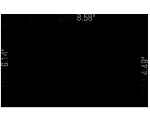 Rozměry produktu: šířka 218 milimetrů, výška 156 milimetrů, hloubka 114 milimetrů.