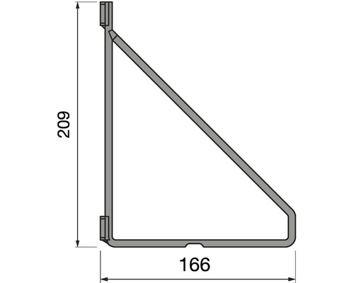 Technický výkres konzolového držáku s rozměry
