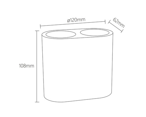 Technický výkres dvojitého kelímku na zubní kartáčky s rozměry