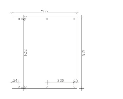 Technický nákres s rozměry