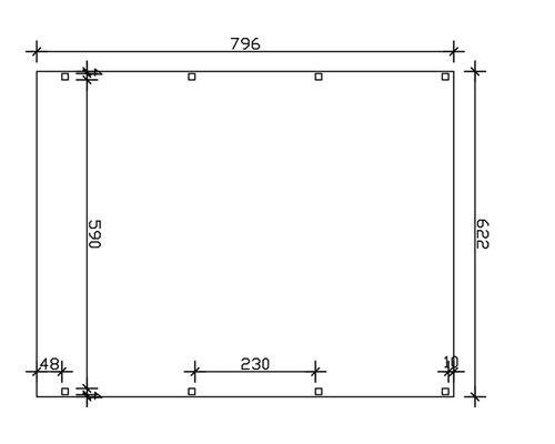 Technický výkres s rozměry.