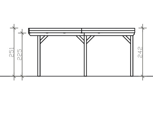 Technický nákres pavilonu s rozměry