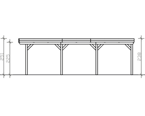 Obrázek dřevěného terasového přístřešku s rozměry