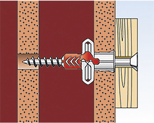 Ilustrace upevnění hmoždinky ve zdi