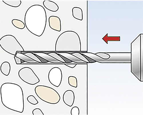 Ilustrace vrtačky vrtající do zdi