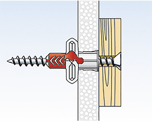 Ilustrace upevnění hmoždinky ve zdi