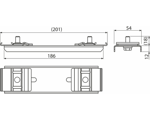 Technický výkres montážního přípravku s rozměry