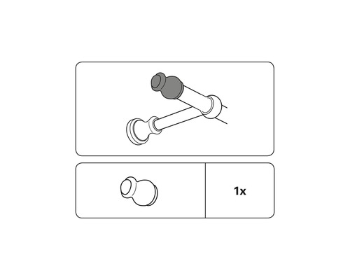 Nákres rohového spoje pro sprchové závěsové tyče, jeden kus