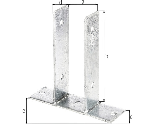 Patka sloupu k zabetonování s rozměry