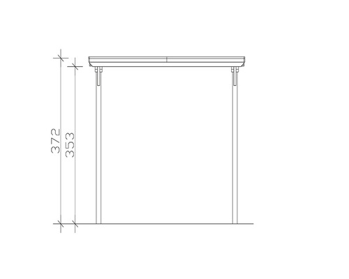 Technický nákres rámu brány s rozměry
