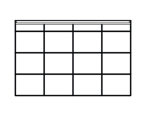 Prázdná police s dvanácti přihrádkami