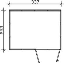 Technický nákres rámu s rozměry 337 a 253