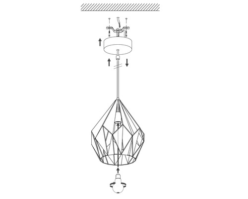 Návod k instalaci geometrického závěsného svítidla.