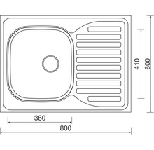Nerezový dřez Sinks CLP-D 800 M 0,5 mm matný-thumb-1