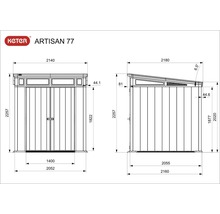 Plastový zahradní domek KETER Artisan 7x7 šedý 205 x 216 cm-thumb-12