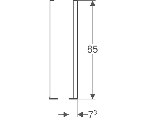 Technický nákres držáku na ručníky s rozměry