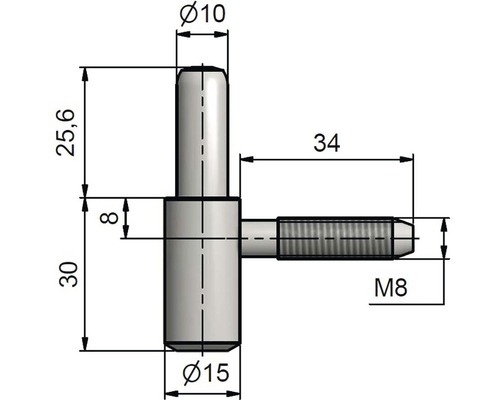 Technický výkres závěsu dveří s rozměry