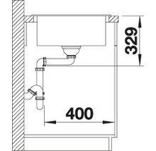 Granitový dřez Blanco SONA 5 S 500 x 860 mm skalní šedá 519672