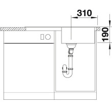 Granitový dřez Blanco SONA 5 S 500 x 860 mm bílá 519674