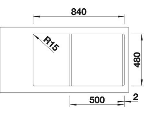 Rozměry dřezu: 840 x 480 mm