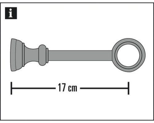 Držák záclonové tyče, 17 cm