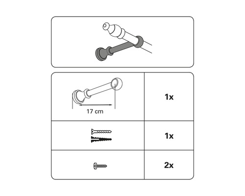 Montážní návod pro záclonovou tyč se šrouby