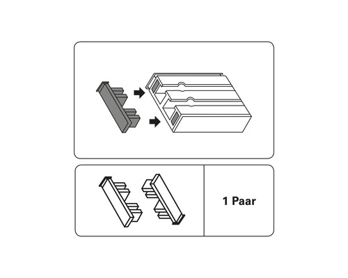 Schéma koncovky pro terasový systém, jeden pár