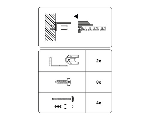 Obrázek montážního návodu s příslušenstvím