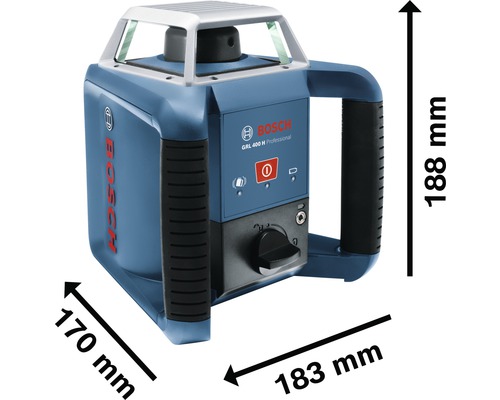 Logo Bosch Rotační laser GRL 400 H Professional s rozměry