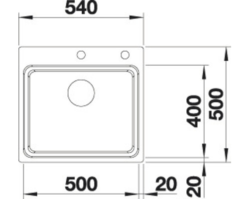 Rozměry dřezu: 540 x 500 mm