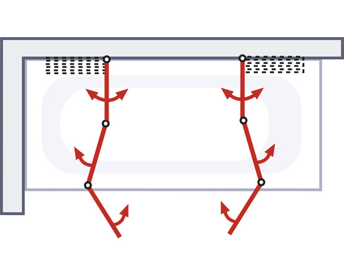 Ilustrace nastavitelného zavěšení zrcadlové skříňky