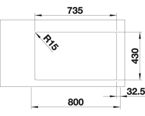 Výkres produktu s rozměry v milimetrech