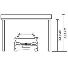 Přístřešek na auto SKAN HOLZ Emsland 404 x 846 cm přírodní vč. alu plechu