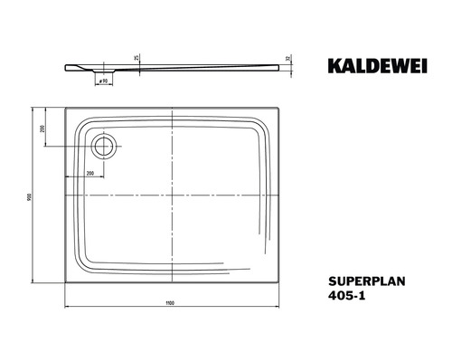 Kaldewei Superplan sprchová vanička rozměry s mírami