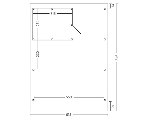 Technický výkres s rozměry