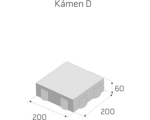 Dlažební kámen Kámen D s rozměry