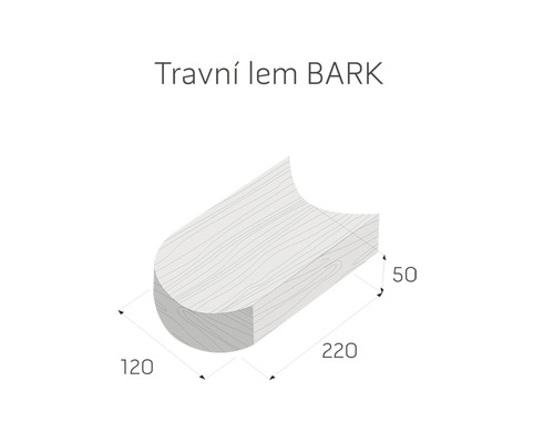 Obrubník BARK s rozměry