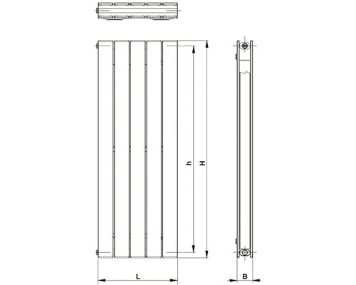 Koupelnový radiátor Korado Koratherm 160x36,6 cm bílý Vertikal 10 K10V160036-00-10
