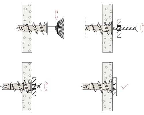 Návod k instalaci hmoždinky do sádrokartonu ve čtyřech krocích