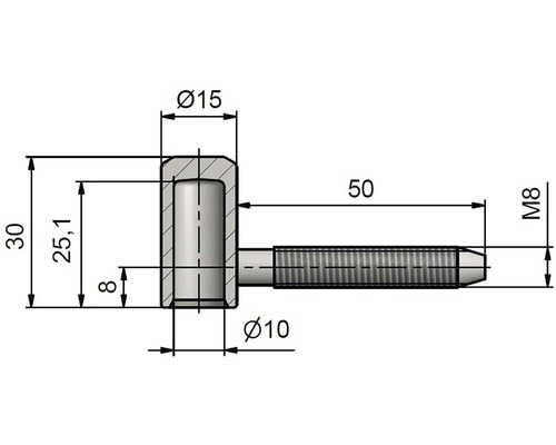 Technický výkres šroubu s rozměry