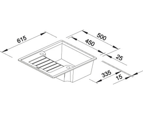Technický nákres výlevky s rozměry