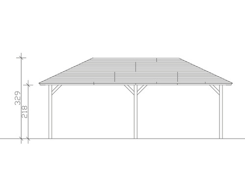 Technický nákres altánu s rozměry