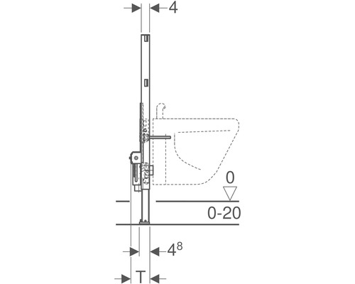 Technický výkres WC modulu s rozměry