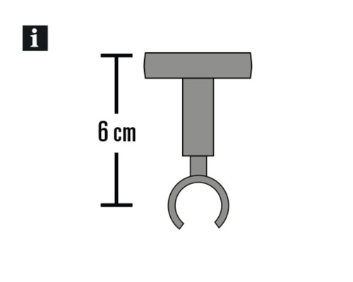 Technický výkres držáku o výšce 6 centimetrů