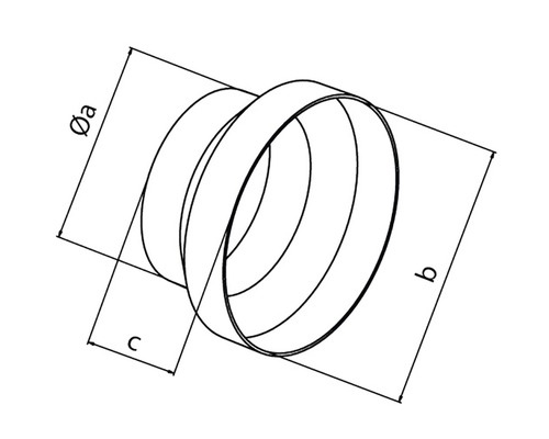 Technický výkres trubkového adaptéru s rozměry