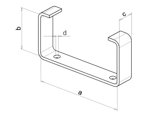 Technický výkres trubkové spony s rozměry