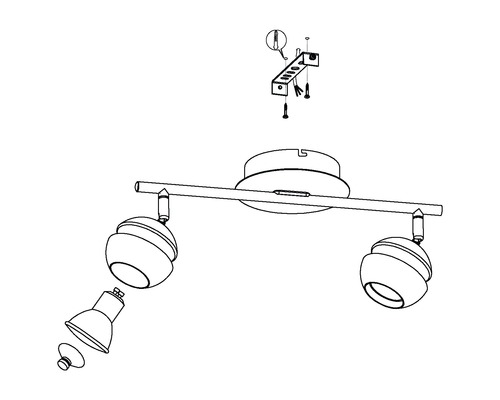 Montážní návod pro stropní svítidlo se dvěma reflektory